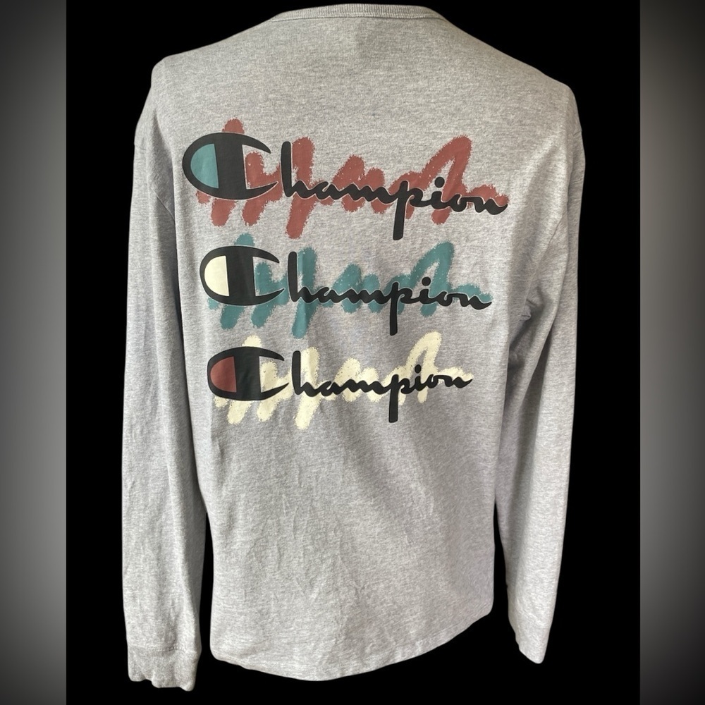 Vintage Champion Label - CHAMPION Shadow Logo LRG Long Sleeve Shirt